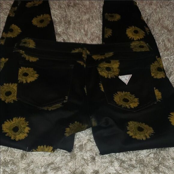 NEW Guess Black Sunflower Skinny Ankle Jeans 24 - Picture 4 of 12